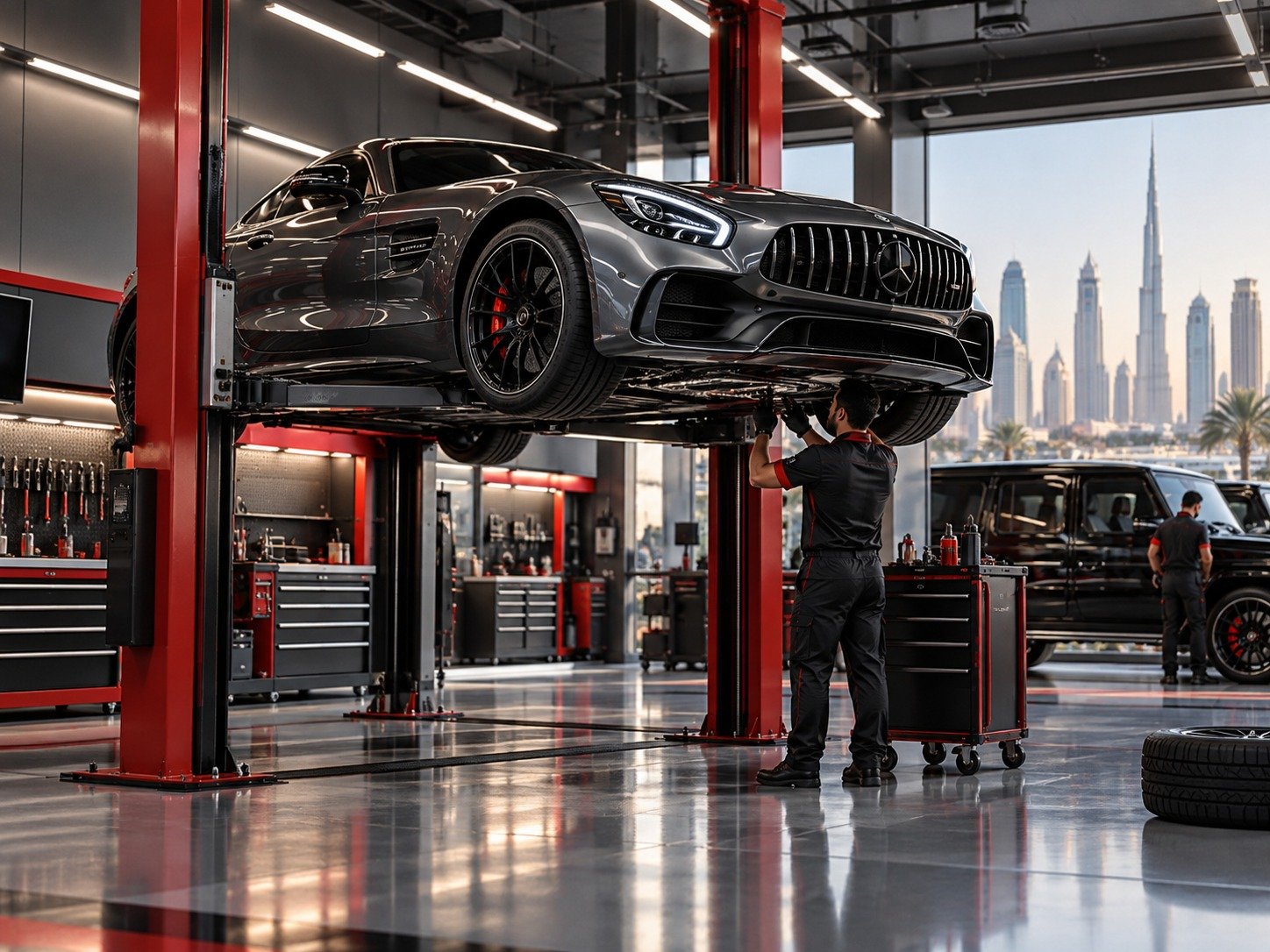 Car repair and maintenance garage in Dubai