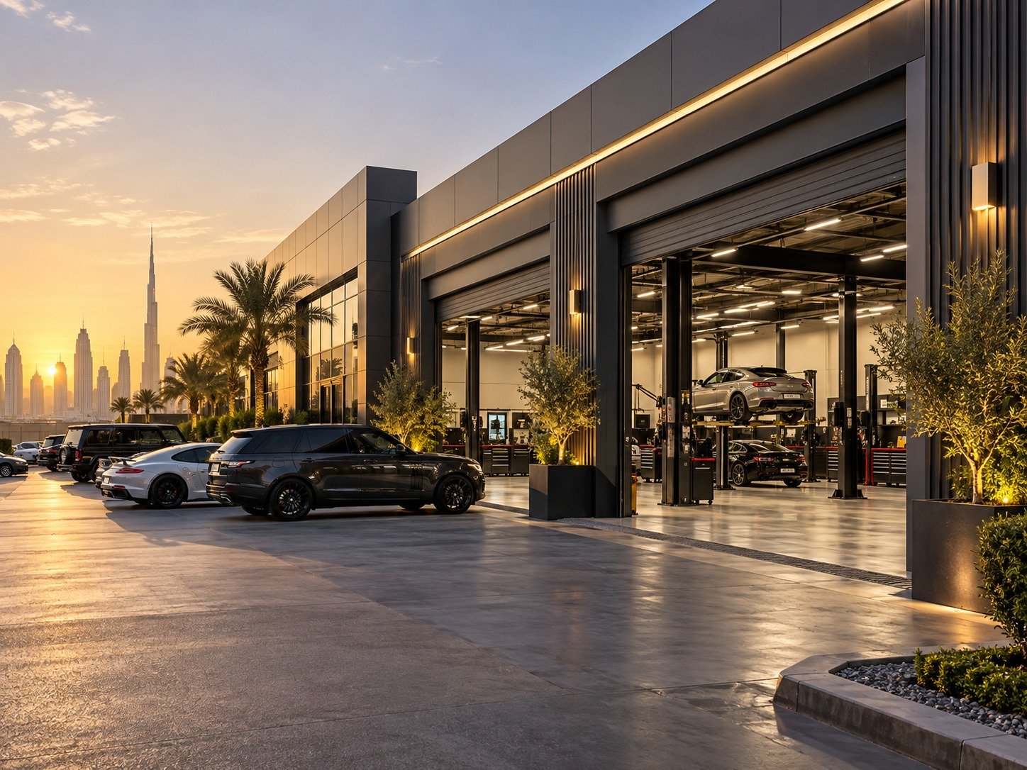 Car repair and maintenance company workshop in Dubai