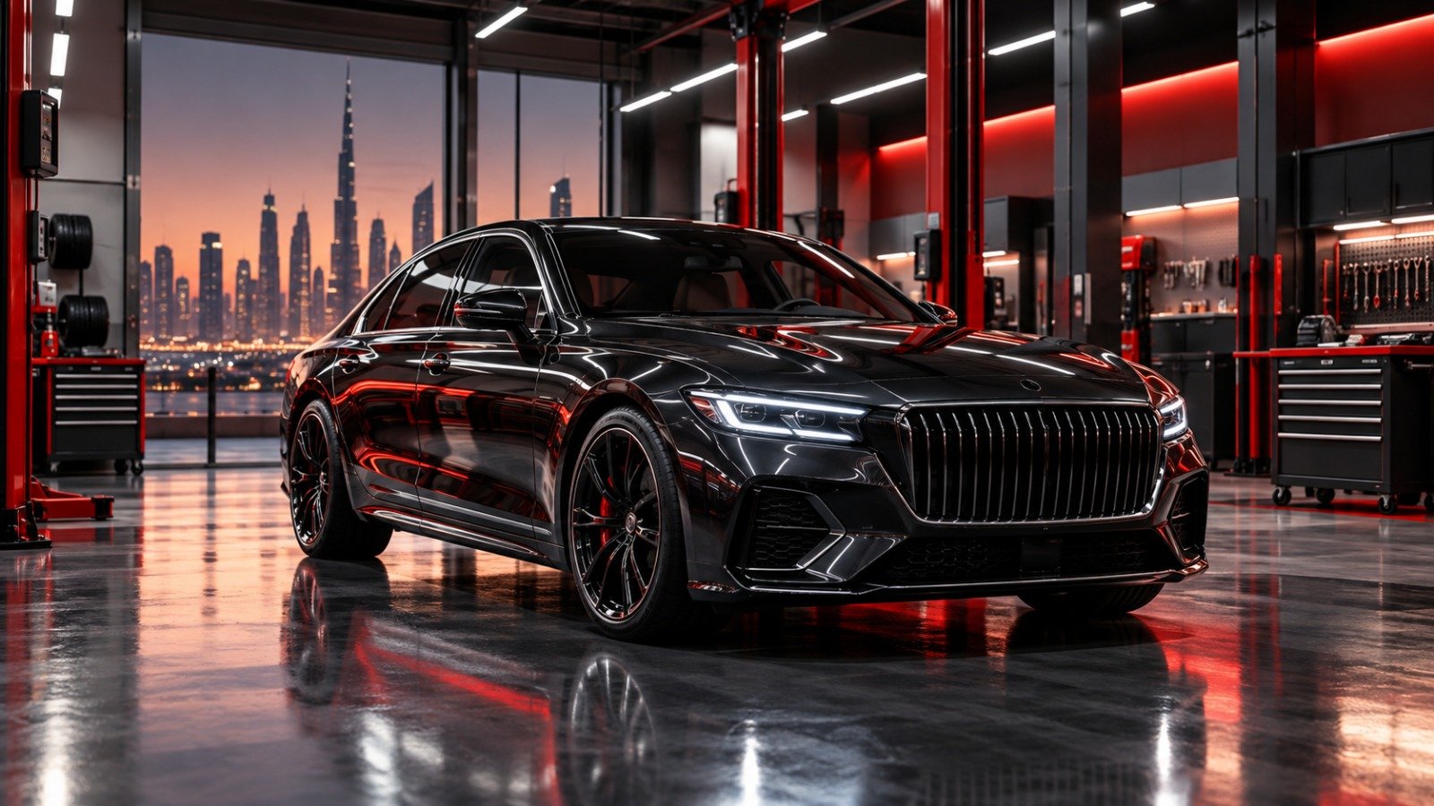 Car diagnostics and maintenance garage in Dubai